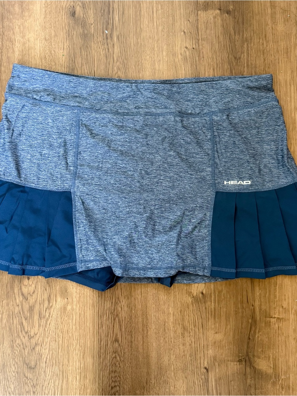 Head Women's Heathered Blue Tennis Skort with Navy Pleats